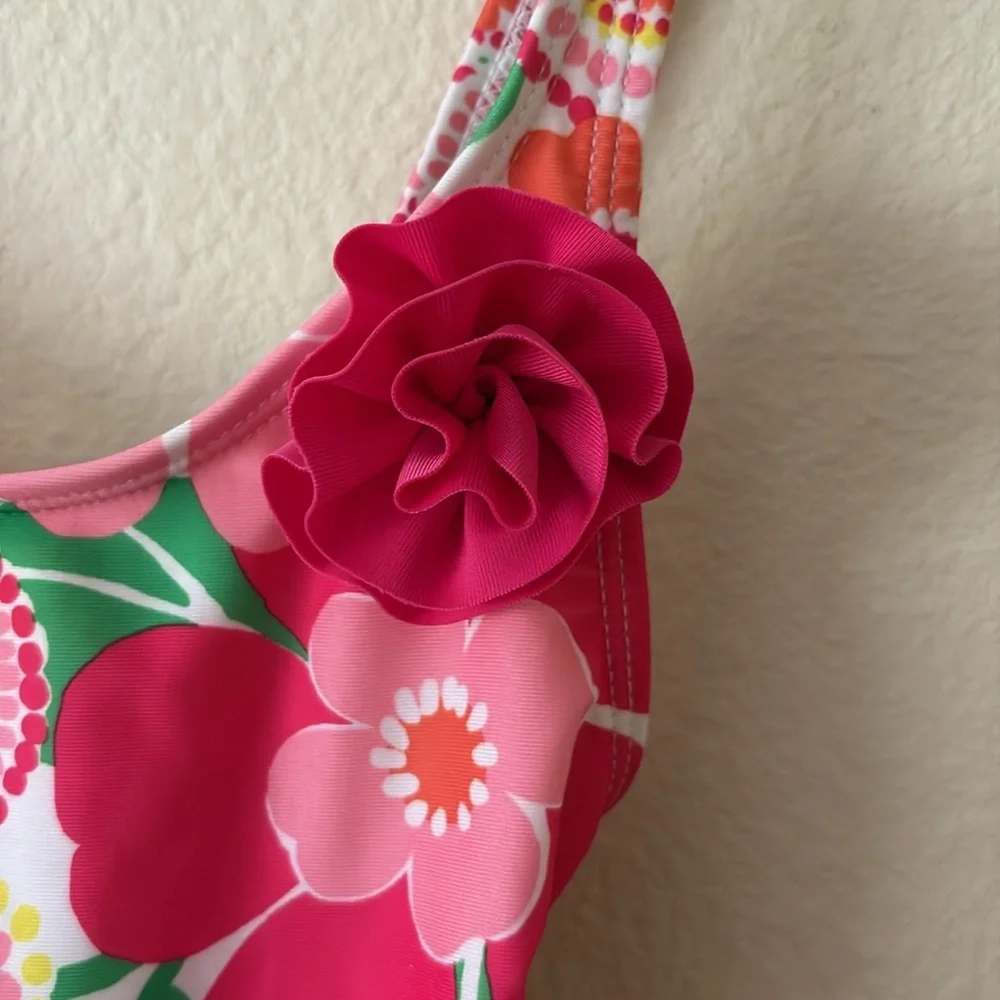 New Gymboree Girls‎ Swimsuit Pink Flowers One Piece - Size 7/8